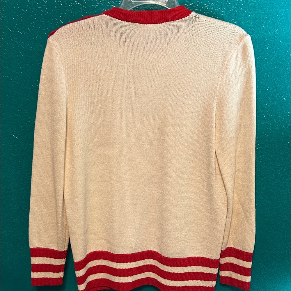 VINTAGE St. John Sweater with Red Accents - Picture 8 of 10